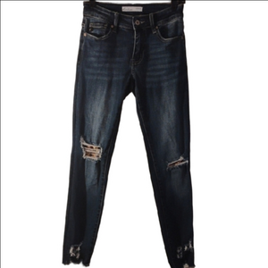 KanCan Blue Skinny Distressed Jeans..Size 24. Great Style And Fit.